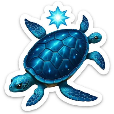 Quasar Turtle emoji – full body, large turtle with a smooth glowing shell shaped like a cosmic quasar, simple light effect in the center of the shell, no patterns, no aura, slight side angle, no background
 sticker