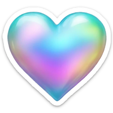 iridescent heart sticker