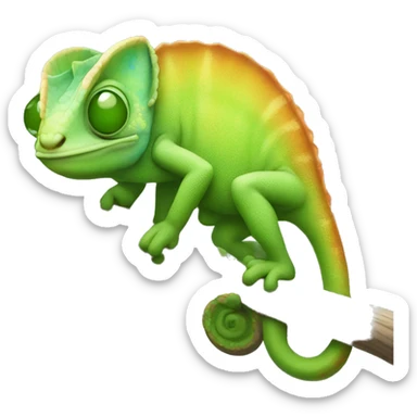 Cute chameleon sticker