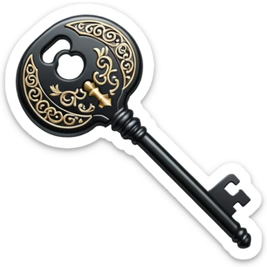  White and black key sticker