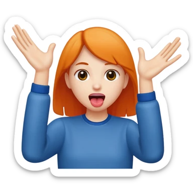 Face with tongue out, with hands up facing out sticker