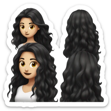 Wa white girl with long black hair in he wind  sticker
