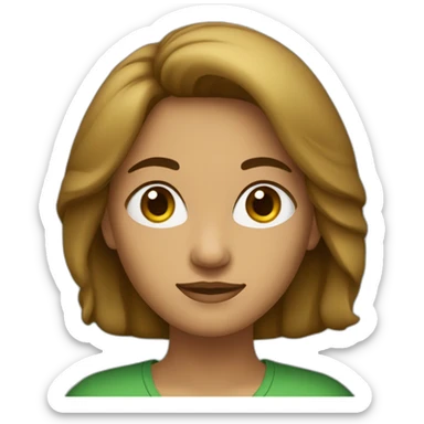 Mujer de 41 años con pelo castaño y ojos verdes sticker