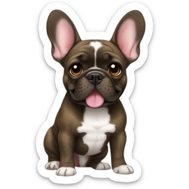 brindle french bulldog gruñon sticker