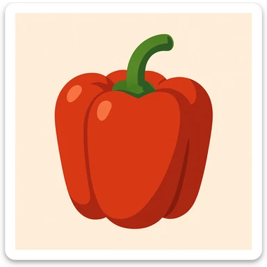 flat toon style red pepper with simple shapes sticker