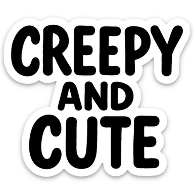 Creepy and cute text sticker