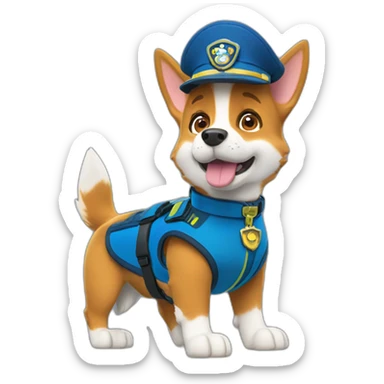 paw patrol corgi service dog sticker