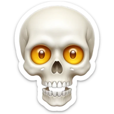 Una calavera combinado con el emoji de sorprendido  sticker