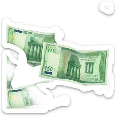 Euro banknotes in Green leaves sticker