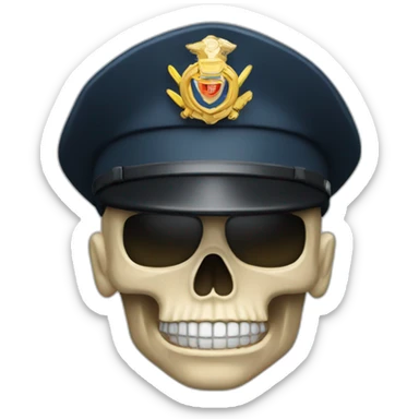 military skull hat policeman sticker