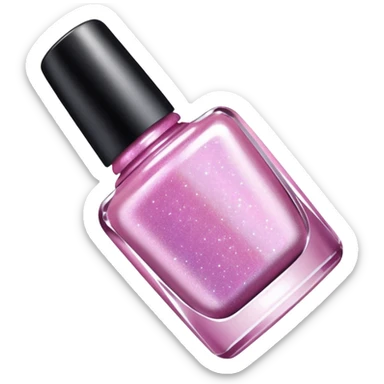 Pink glitter nail polish sticker