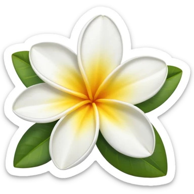 Frangipani flower emoji sticker