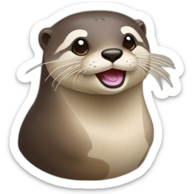 Loutre qui passe la tondeuse sticker
