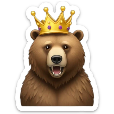 Grizzly bear with crown sticker