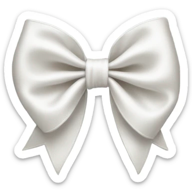 white satin bow sticker