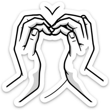 heart hands gesture sticker
