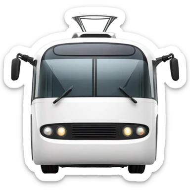 modern white trolleybus sticker