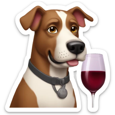 Dog-man hybrid sipping wine sticker