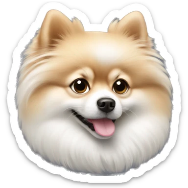 Pomeranian white  sticker