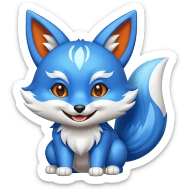 Make a blue kitsune happy sticker