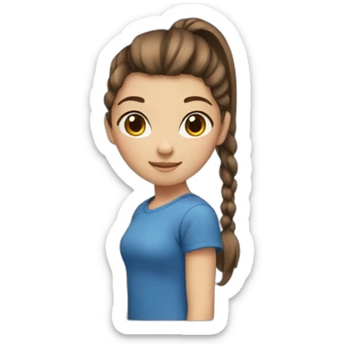 Girl with brown hair in a ponytail sticker