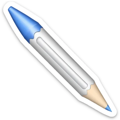 white colored crayon with a sharp white tip sticker