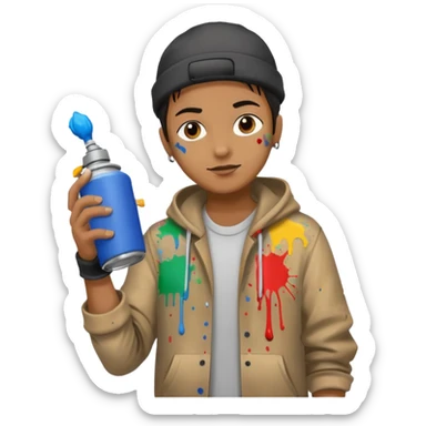 Painter + spray can, Street Artists. sticker