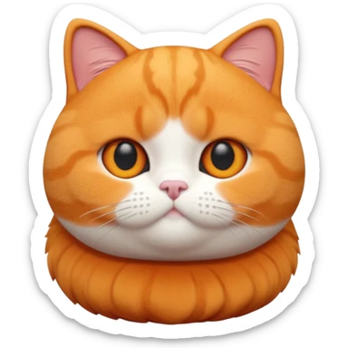 A 3D cartoon British Shorthair cat in vibrant orange ginger tone, smooth plush fur, round eyes, warm cinematic lighting, Memoji style. full body or half body. sticker