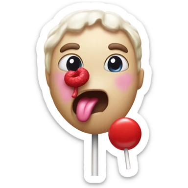 A tongue licking a lollipop  sticker