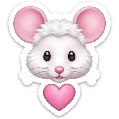 Mouse with hearts sticker