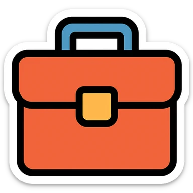 colored briefcase icon sticker