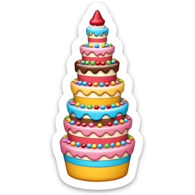 A whimsical tower of mixed treats sticker
