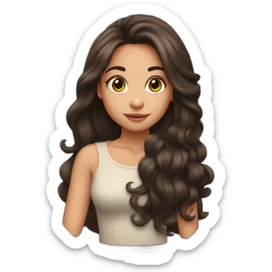 brune girl with big cheeks and long hair sticker