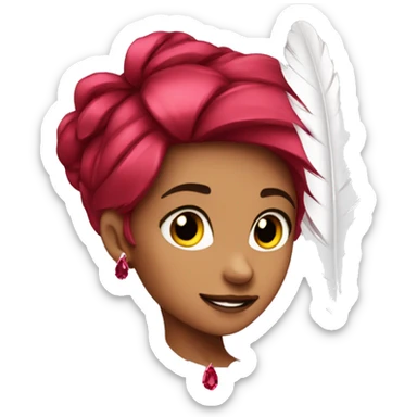 ruby gem wearing a feather girl  sticker