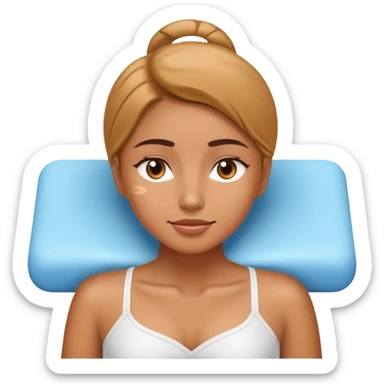 A girl that getting an massage sticker