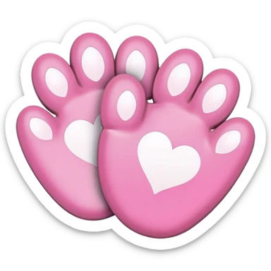 two puppy paws with a white heart on the pad sticker