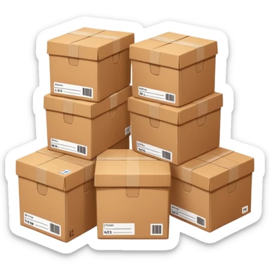 create a realistic emoji showing logistics in a efficent way sticker