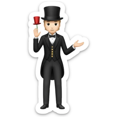 Classic 1800s man in formal attire and top hat, full body, standing, facing away sticker