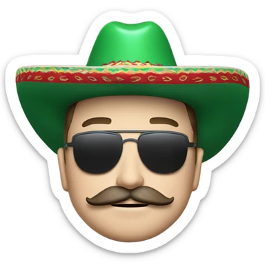  Elon musk eloncho with big mustache and black sombrero mexican hat and Tesla logo red green white Mexican shirt Tesla symbol token sticker