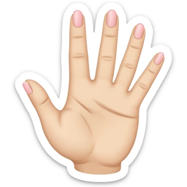 minimalist hand emoji with index, middle, and pinky fingers up, thumb and ring fingers folded, iPhone style, smooth lines, clean shape, inspired by rock hand emoji but different sticker