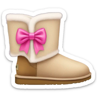 Ugg boots with a pink bow and fluffy insides sticker