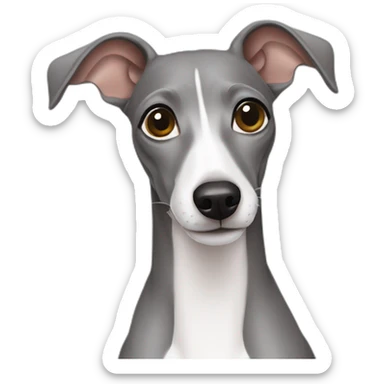 Grey Italian greyhound sticker