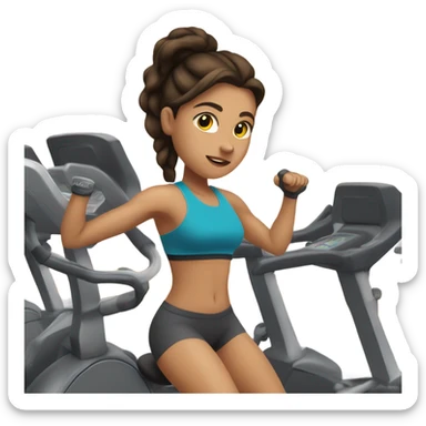 brunette girl gym sticker