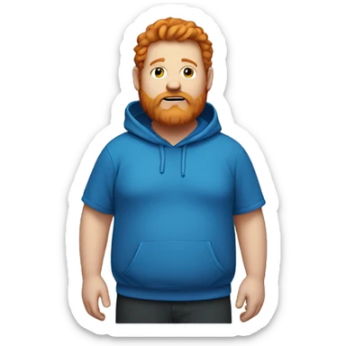 Fat guy wearing a blue hoodie and has ginger hair and beard sticker