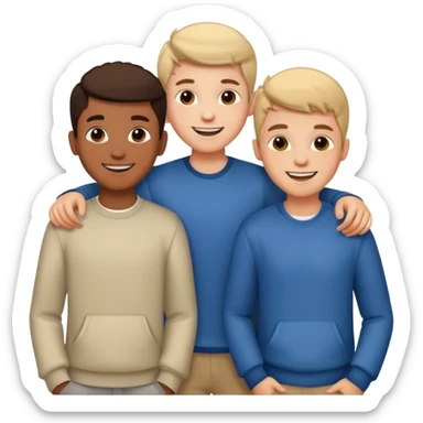 three boys teenagers friends sticker