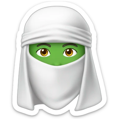 white-ninja-with-a-white-veil-on-his-head,-green-eyes sticker