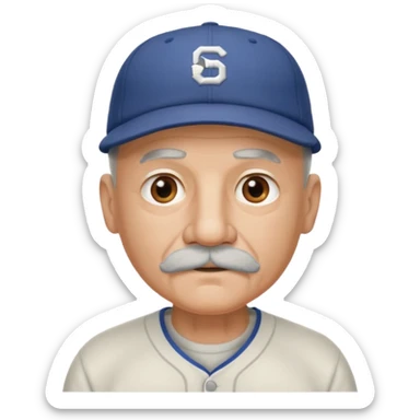 viejo pelon bigote gorra beisbol N sticker