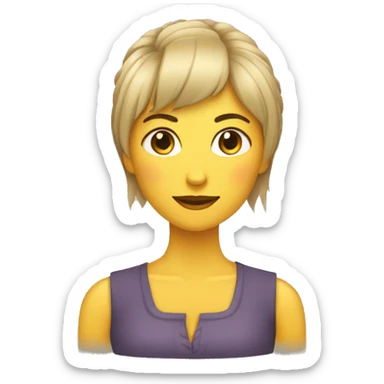 Mujer morocha con flequillo  sticker