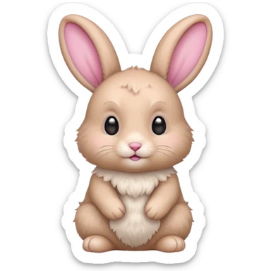 a beige baby rabbit sticker