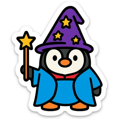 Penguin Wizard sticker